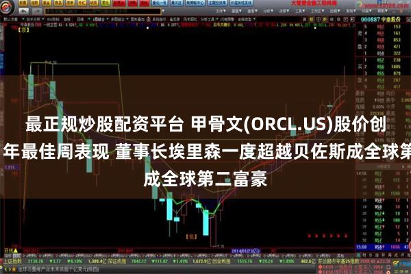 最正规炒股配资平台 甲骨文(ORCL.US)股价创自2021年最佳周表现 董事长埃里森一度超越贝佐斯成全球第二富豪